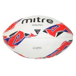 Mitre Squad Rugby Ball (White/Red/Blue) -Outdoor Equipment Store k03ab16a2cfe5e5b5a3183a0e6d247052