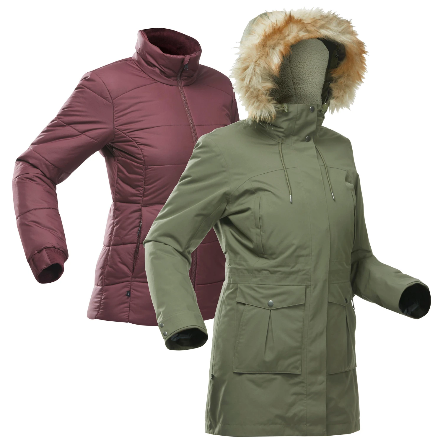Women's 3-in-1 Waterproof Travel Trekking Jacket - Travel 900 Warm -15° 3 Women's 3-in-1 Waterproof Travel Trekking Jacket - Travel 900 Warm -15°