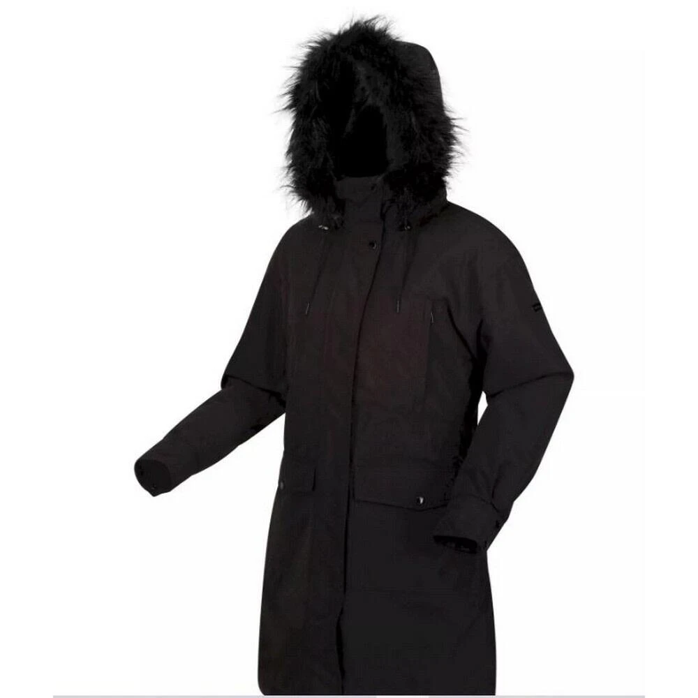 Regatta Womens/Ladies Shiloh Faux Fur Trim Parka (Black) 5 Regatta Womens/Ladies Shiloh Faux Fur Trim Parka (Black) - Image 3