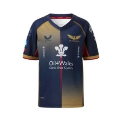 Castore Scarlets Mens Away Rugby Shirt TM1387 Navy