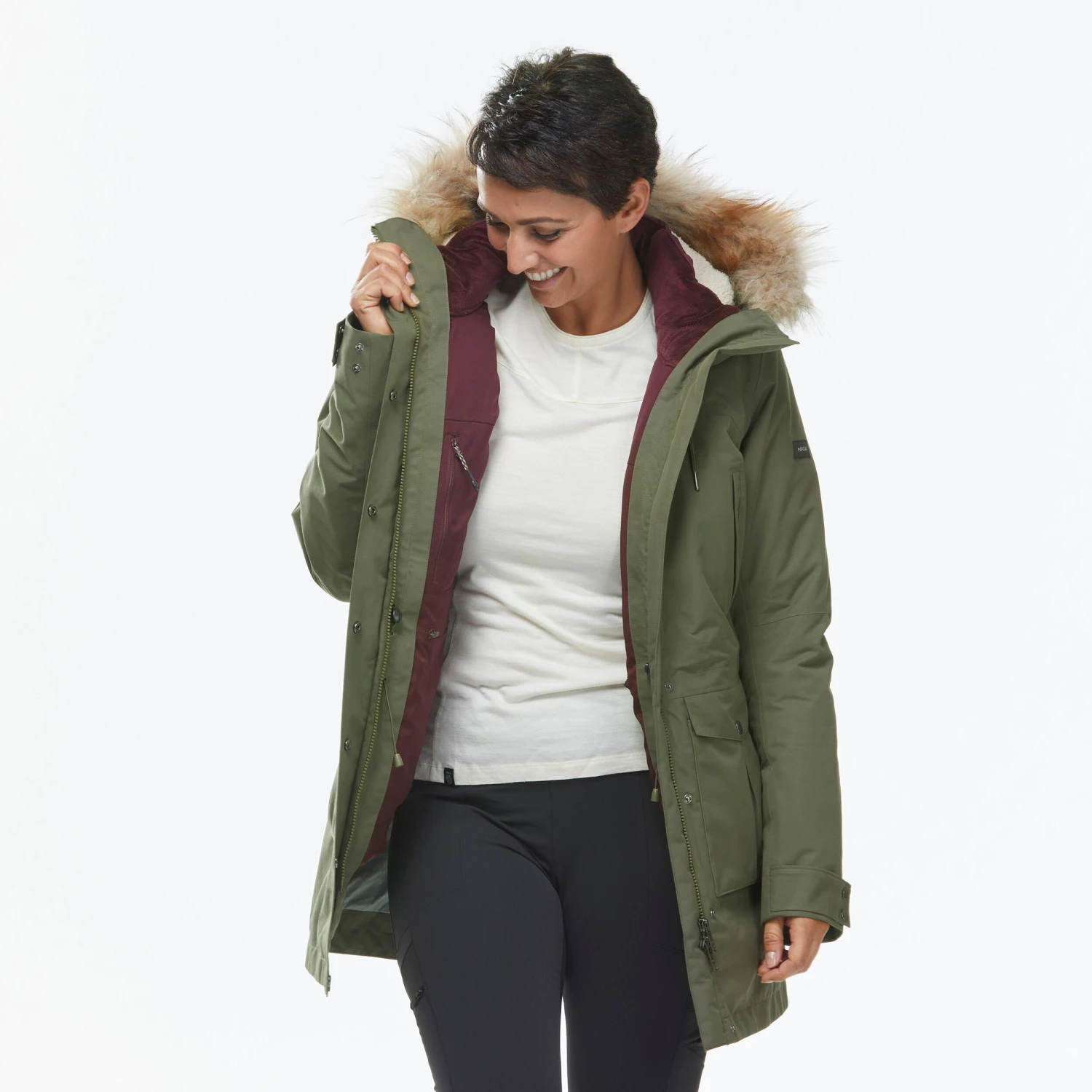 Women's 3-in-1 Waterproof Travel Trekking Jacket - Travel 900 Warm -15° 8 Women's 3-in-1 Waterproof Travel Trekking Jacket - Travel 900 Warm -15° - Image 6