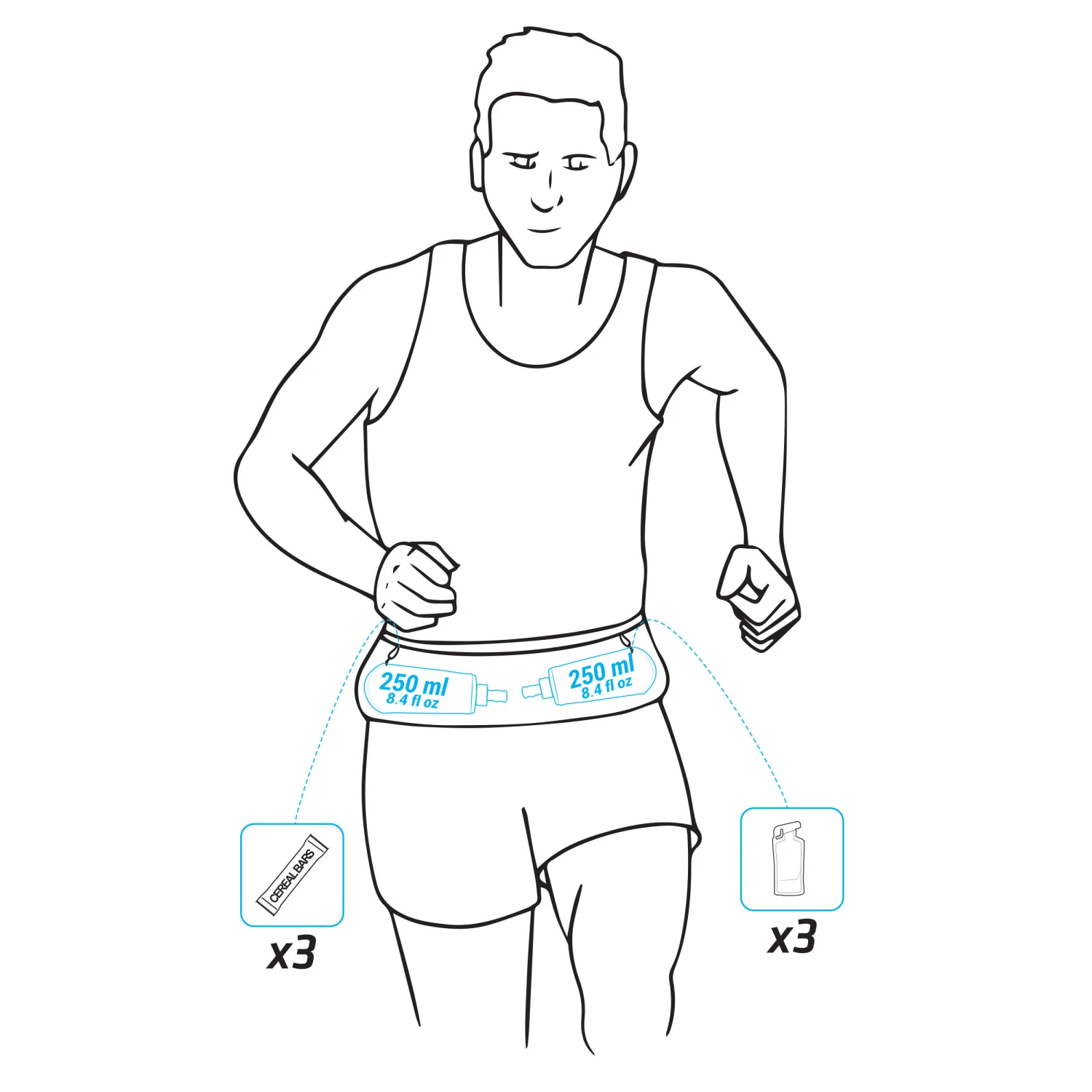 HYDRATION FLASK-CARRYING RUNNING BELT - BLACK 8 HYDRATION FLASK-CARRYING RUNNING BELT - BLACK - Image 6