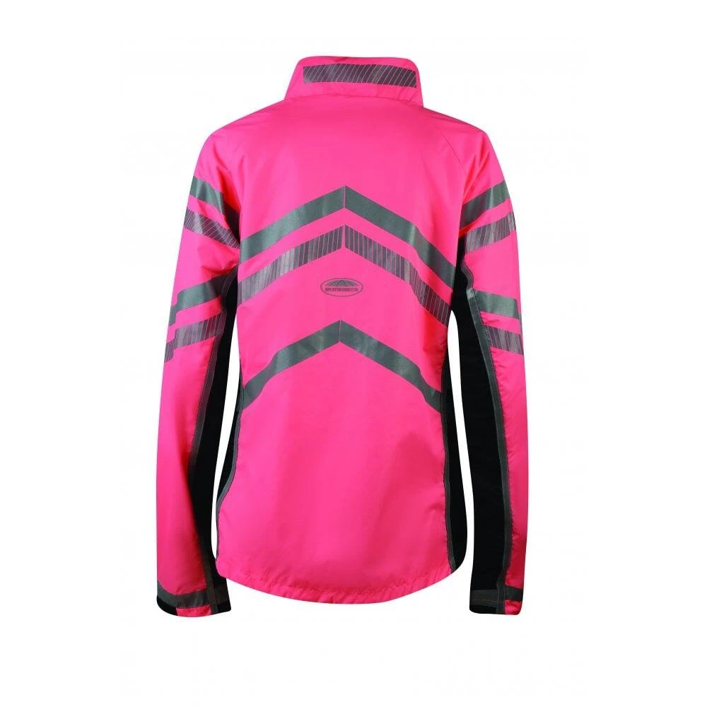 Weatherbeeta Unisex Adult Reflective Lightweight Waterproof Jacket (Hi Vis Pink) 4 Weatherbeeta Unisex Adult Reflective Lightweight Waterproof Jacket (Hi Vis Pink) - Image 2