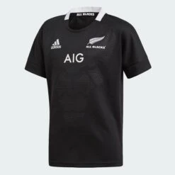 ADIDAS Kids' Rugby Short-Sleeved All Blacks Replica Home Shirt - Black