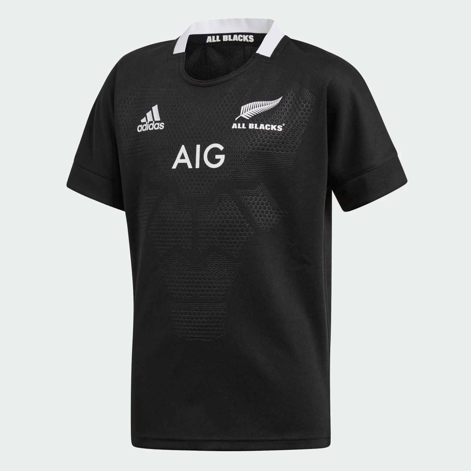 ADIDAS Kids' Rugby Short-Sleeved All Blacks Replica Home Shirt - Black 3 ADIDAS Kids' Rugby Short-Sleeved All Blacks Replica Home Shirt - Black
