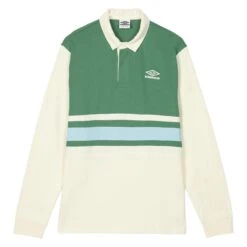UMBRO Mens Jersey Rugby Shirt (Ecru/Fir/Angel Falls)
