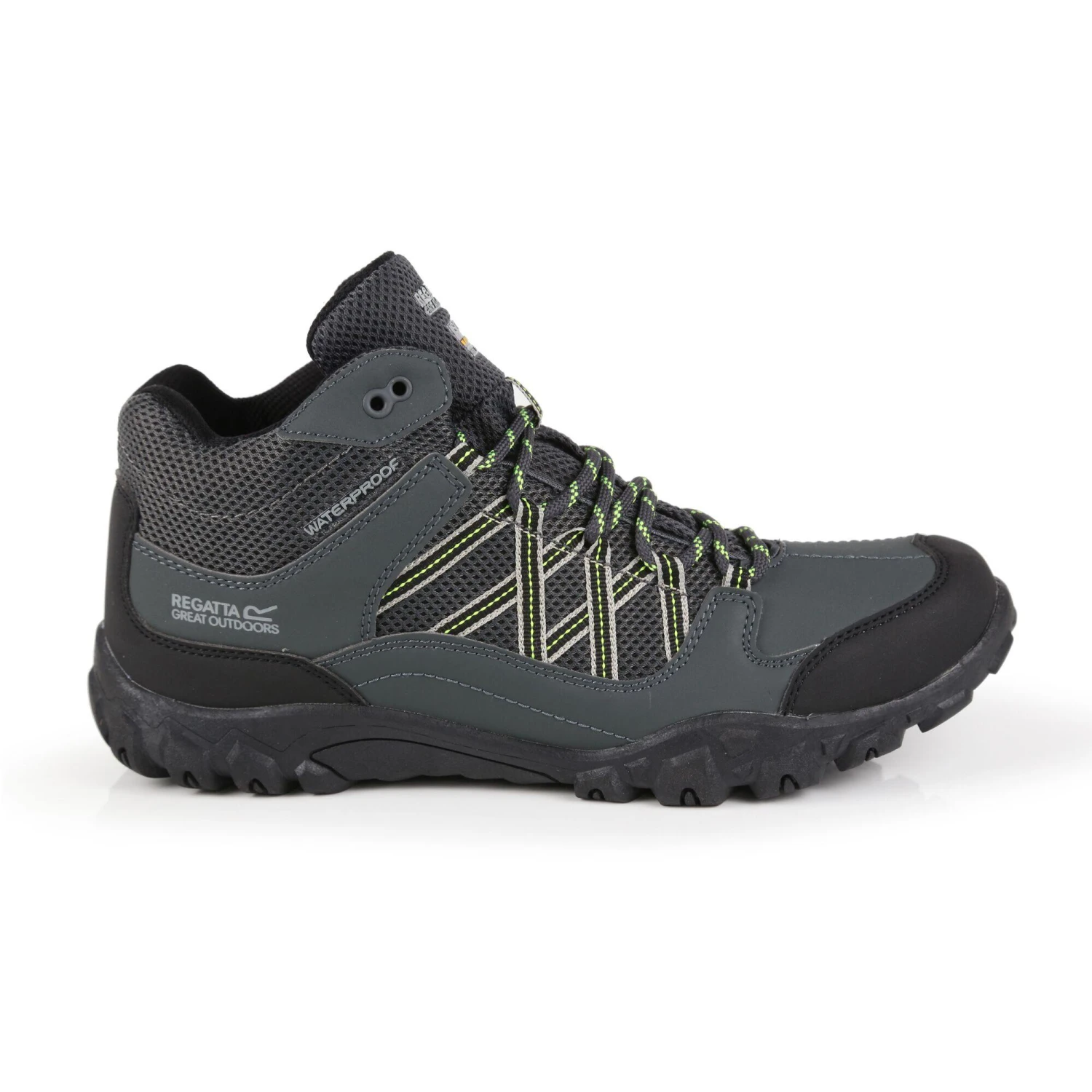 Regatta Mens Edgepoint Mid Waterproof Hiking Shoes (Black/Granite) 10 Regatta Mens Edgepoint Mid Waterproof Hiking Shoes (Black/Granite) - Image 8