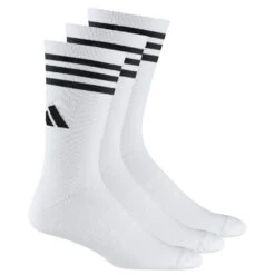 ADIDAS Mens Contrast Striped Crew Socks (Pack Of 3) (White)