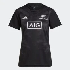 Adidas Womens New Zealand Black Ferns Rugby Primeblue Supporters Home Rugby Shir