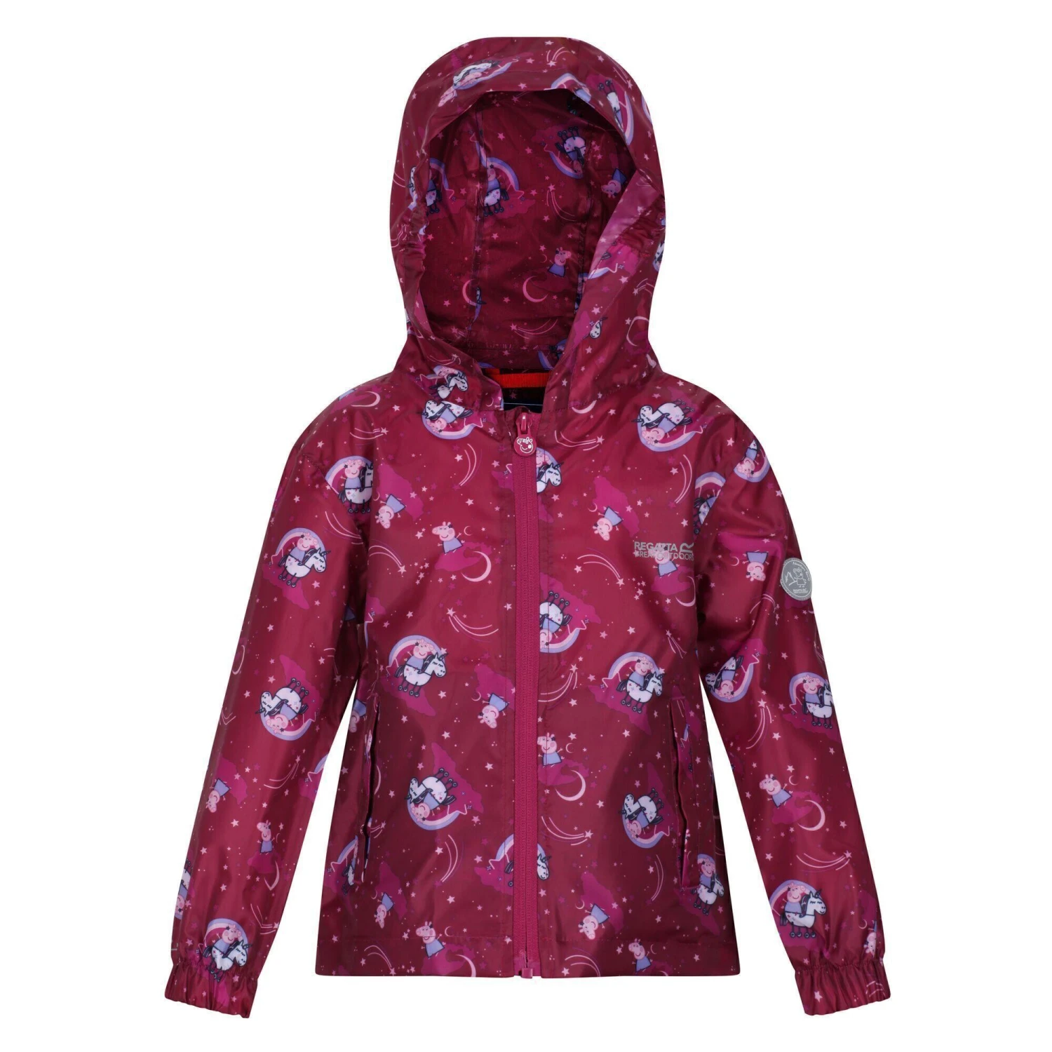 Regatta Childrens/Kids Peppa Pig Packaway Waterproof Jacket (Raspberry Radiance) 2 Regatta Childrens/Kids Peppa Pig Packaway Waterproof Jacket (Raspberry Radiance)