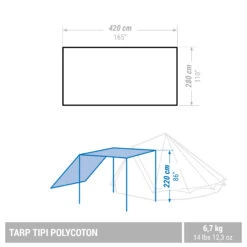 Quechua CAMPING TARP - TEPEE POLYCOTTON - 6 PERSON -Outdoor Equipment Store ke30b7f3a23affb145c4ab3ef67f6c363