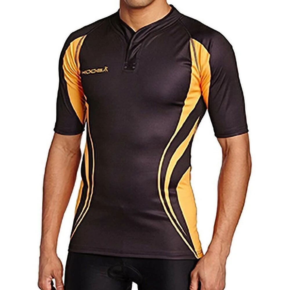 Mens Tight Fit Curve Premium Match Sports Shirt (Black / Gold) 5 Mens Tight Fit Curve Premium Match Sports Shirt (Black / Gold) - Image 3