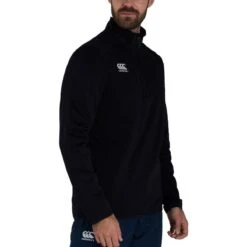 Canterbury Mens Club Zip Neck Track Top (Black) -Outdoor Equipment Store keec6ec562235180694d852ae00412d54