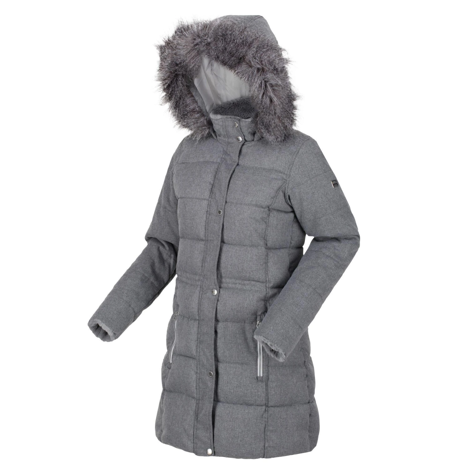 Regatta Womens/Ladies Della Wool Effect Insulated Parka (Cyberspace Marl) 6 Regatta Womens/Ladies Della Wool Effect Insulated Parka (Cyberspace Marl) - Image 4